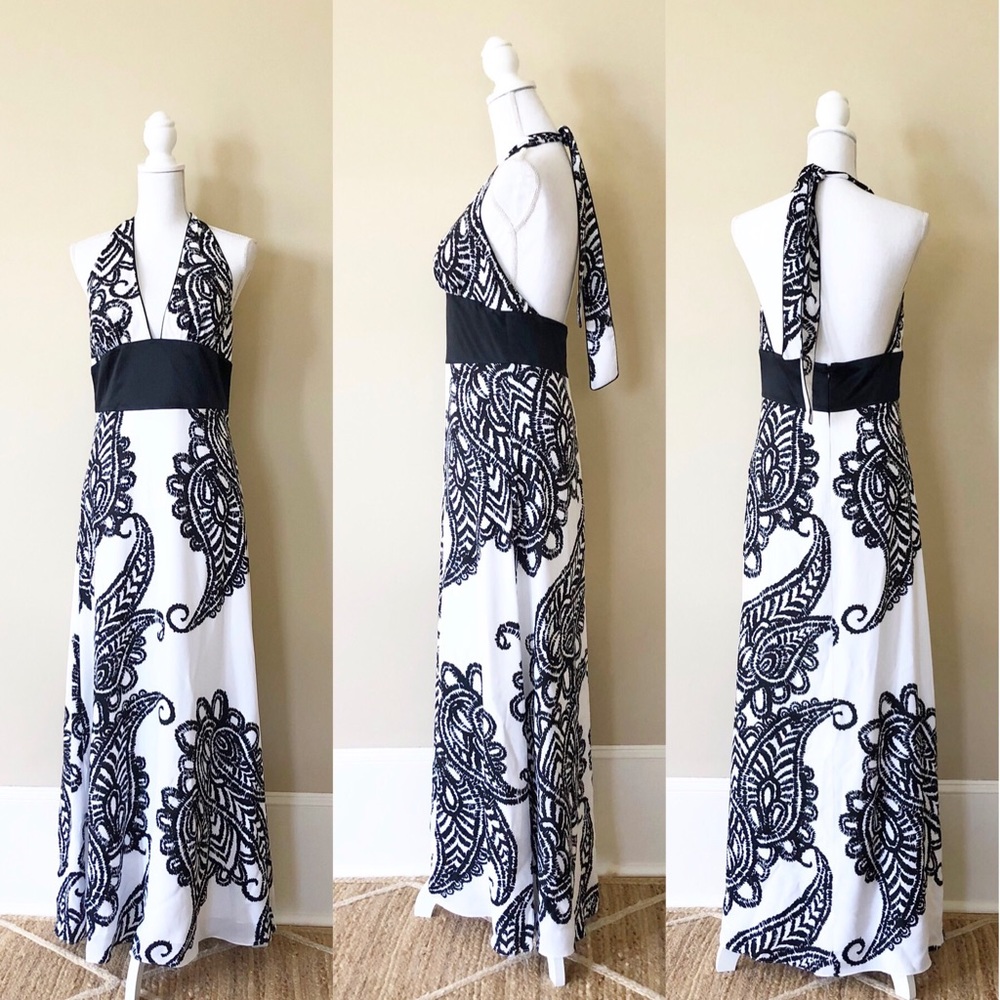 WHBM Paisley Halter Maxi Dress